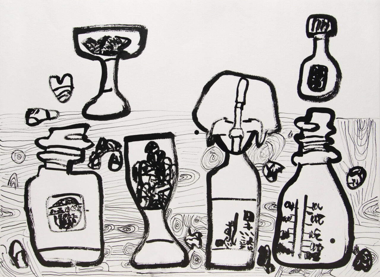 Bottles and roses