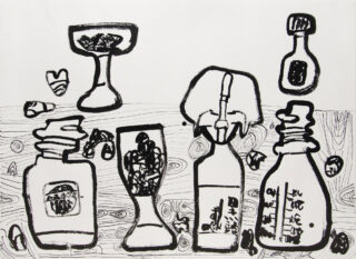 Bottles and roses