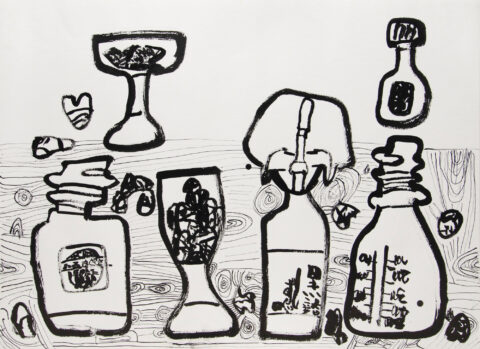 Bottles and roses
